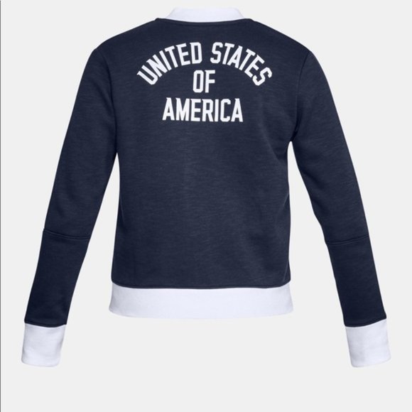 Under Armour Team USA ZipFront Sweatshirt Bomber Jacket Patriotic Size S NWT - Picture 6 of 16